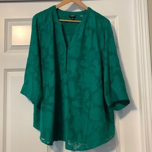 NWOT green semi-sheer blouse